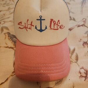 Salt Life Blue Mesh Cap with Pink Accents